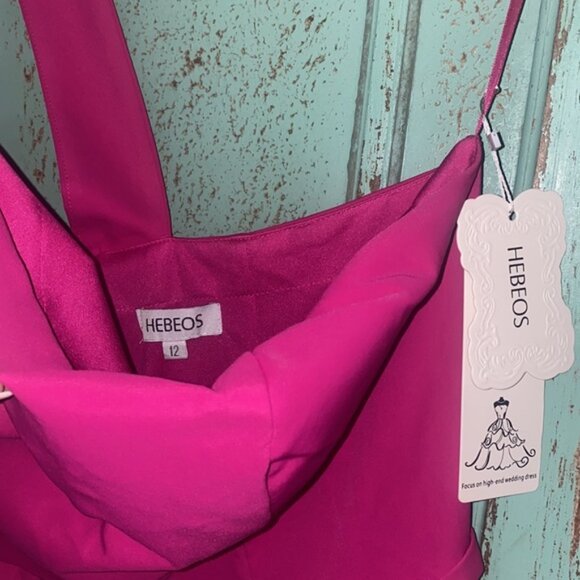 NEW HEBEOS 12/L One-Shoulder Sleeveless Full Length Bridesmaid Dress Orchid Pink - Picture 3 of 5